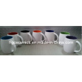 Barrel Shaped Mug, Inside Color Fora da cor branca